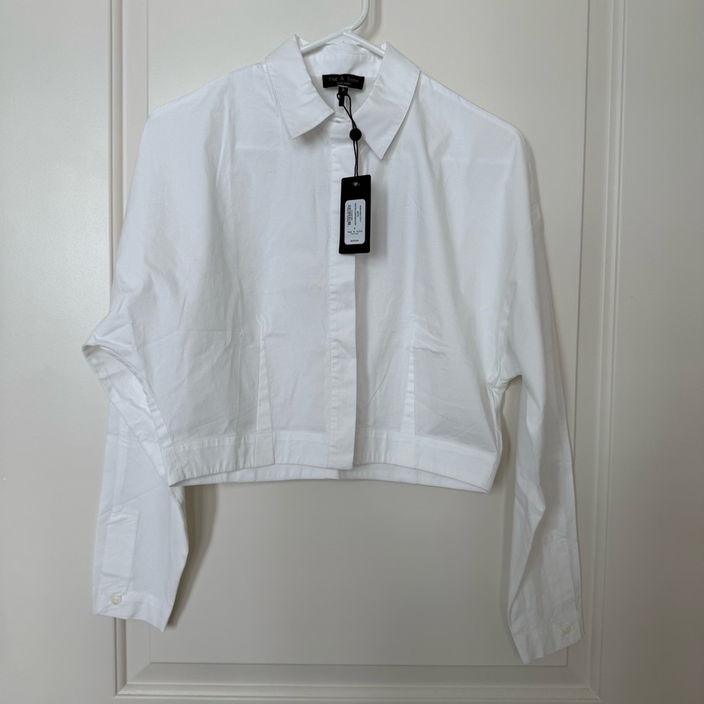 Rag & Bone White Cropped Shirt
